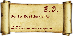 Berle Dezideráta névjegykártya